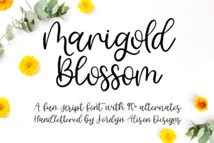 Marigold Blossom: A Modern Calligraphy Font for Elegant Designs